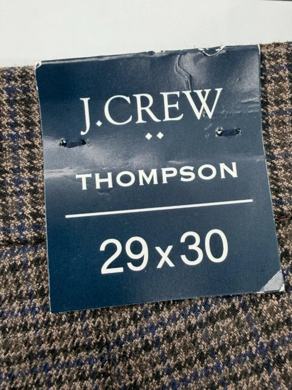 J.Crew Thompson Dress Pants Men 29x30 Brown Houndstooth Tapered Stretch NWT